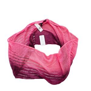 New Eileen Fisher Ombre 100% Linen Knit Infinity Scarf Womens $118